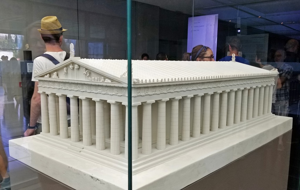 Model of Parthenon, Showing Location of Metopes